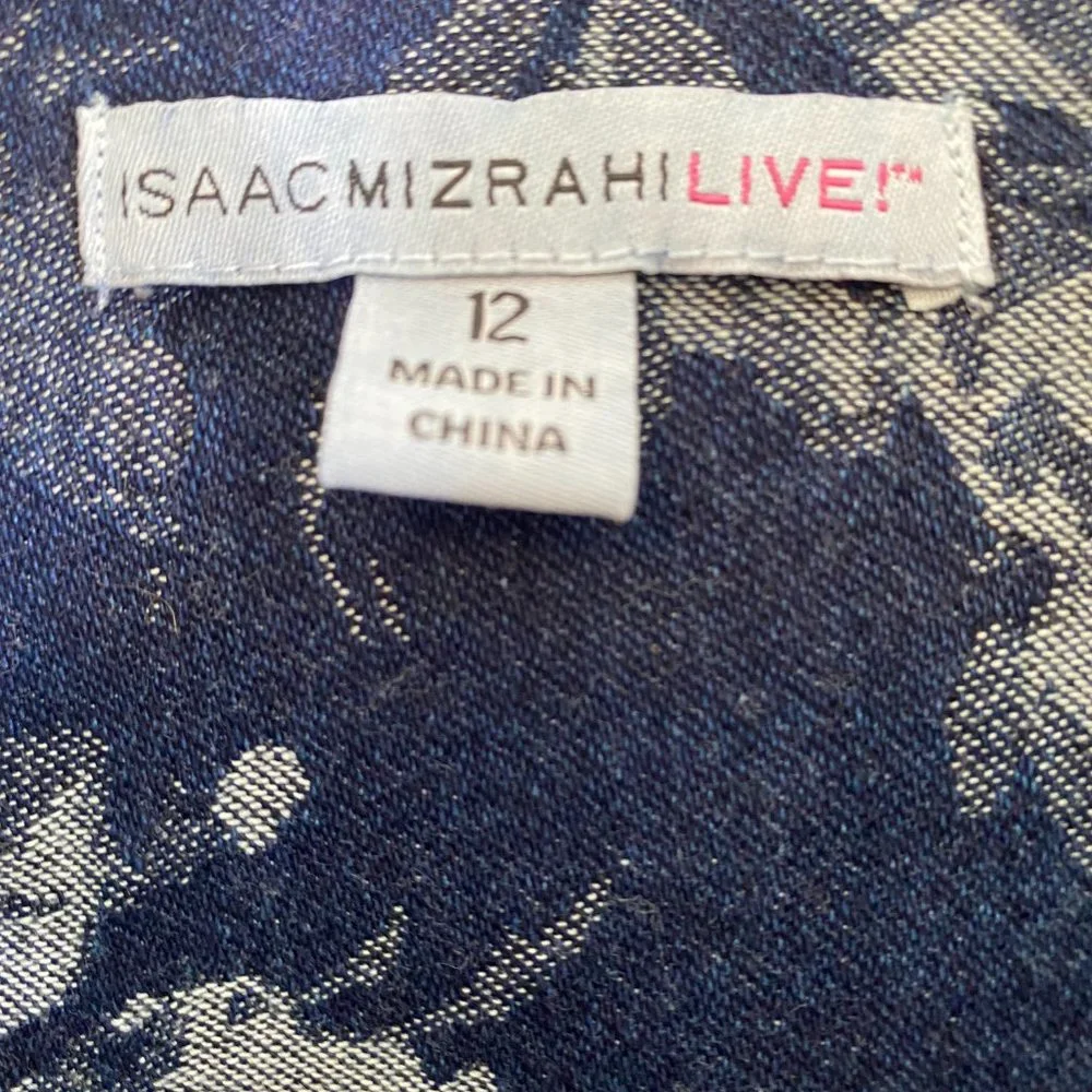 SOLD Isaac Mizrahi Live White Floral Print on Denim Jacket ~ NWOT - Picture 2 of 10